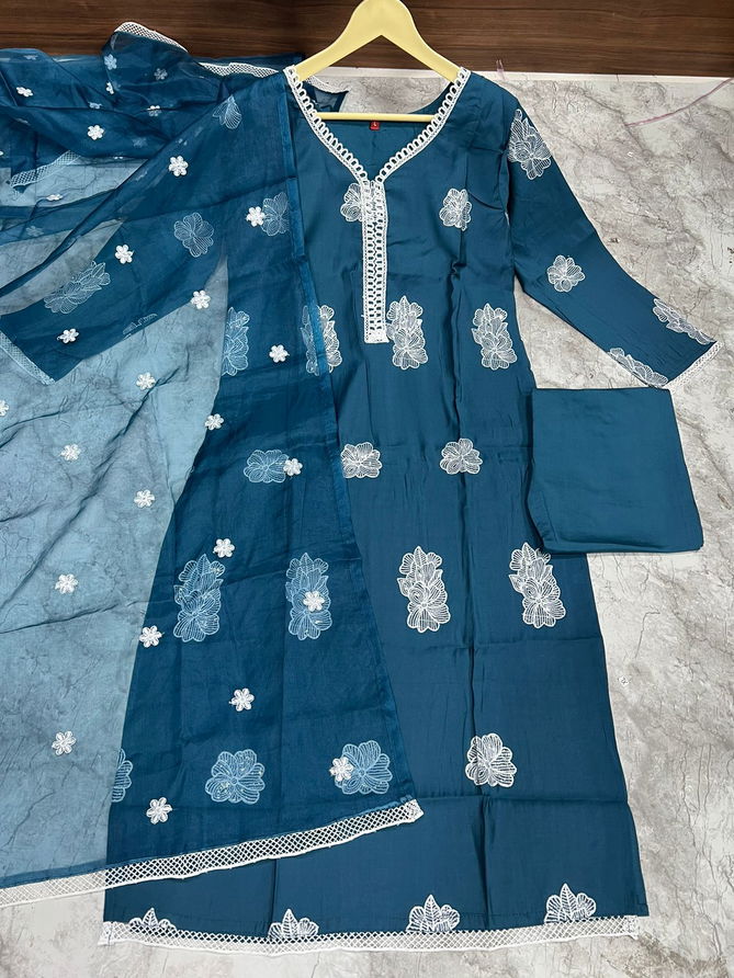 Peri Peri By Banwery Russian Silk Lakhnavi work Kurti With Bottom Dupatta Wholesale Online